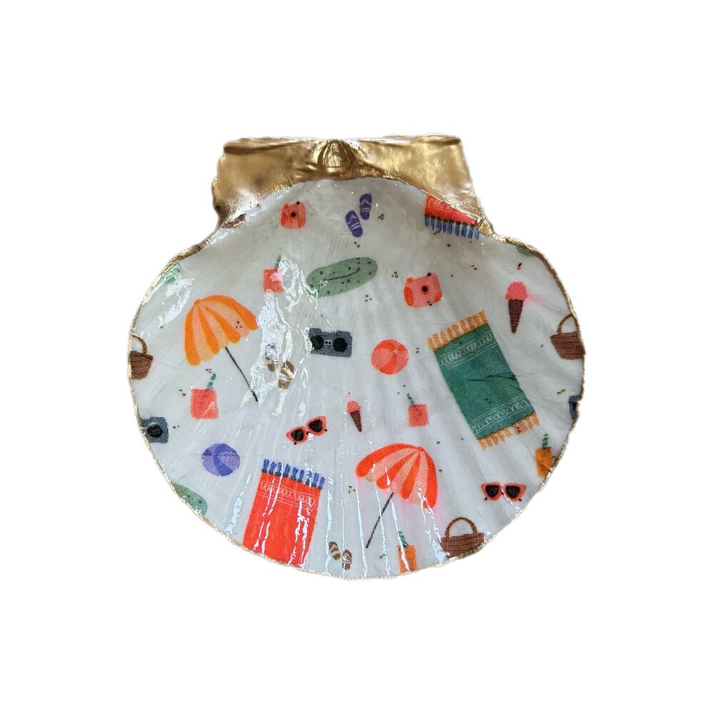 Beach Trinket Dish, Coastal Scallop Shell Ring Dish, Summer Gift for Her - Picture 3 of 3